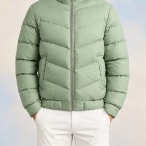 Sage Green chevron puffer jacket