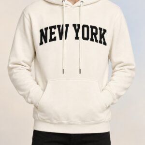 450 GSM fleece hoodie with New York embroidery on front