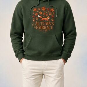 Fleece hoodie with embroidery