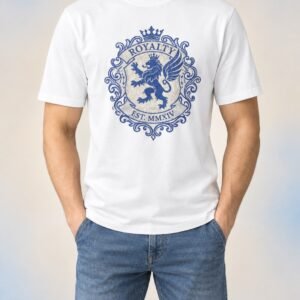 Drop Shoulder shirt with screen printing and rhinestones